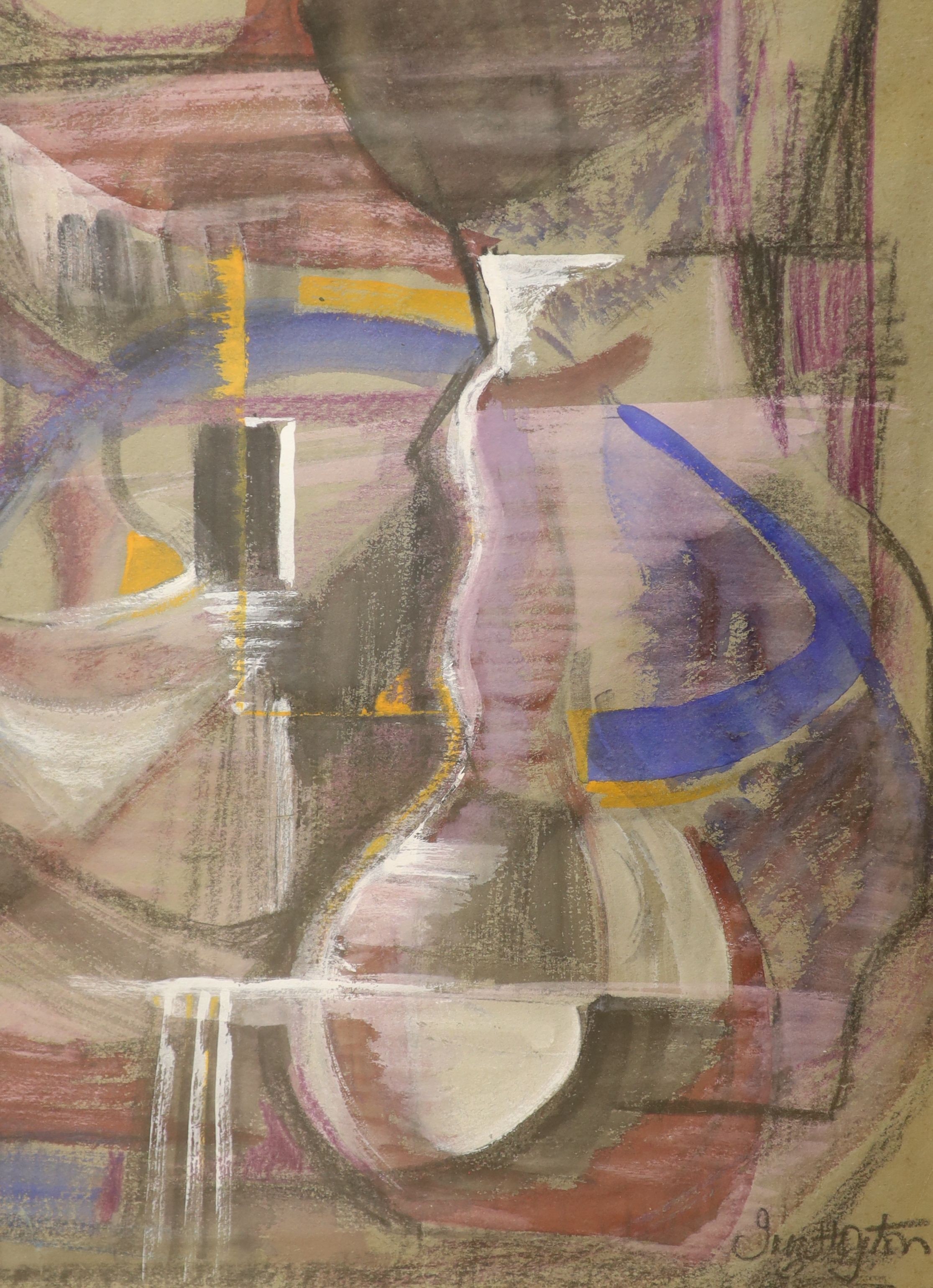 Inez Estella Hoyton (1903-1983), mixed media, Abstract, signed LR, 55 x 39cm